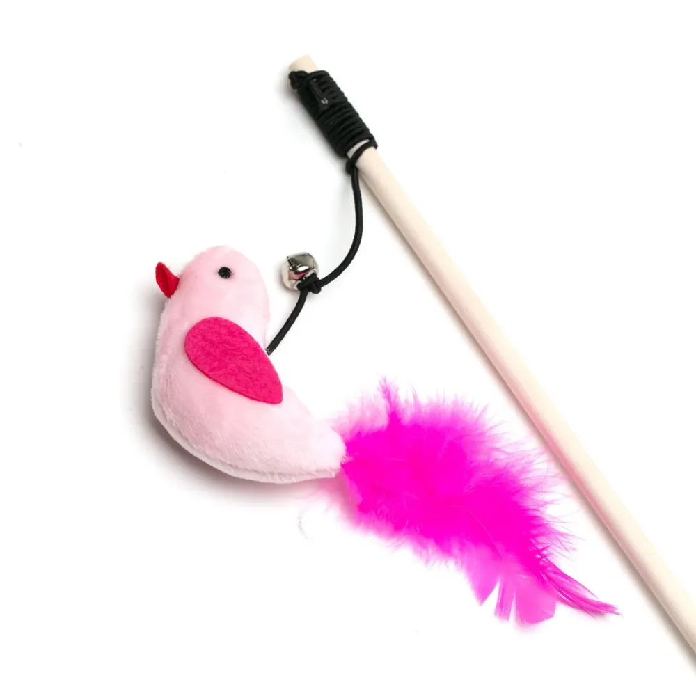 AqpetFriends Cat Toy Bastoncino Con Pappagallo Di Stoffa E Campanella