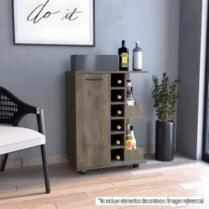 Carrello bar Andorra, con ruote e portabottiglie 82,1 cm L X 60 cm P X 37,7 cm P Bellota