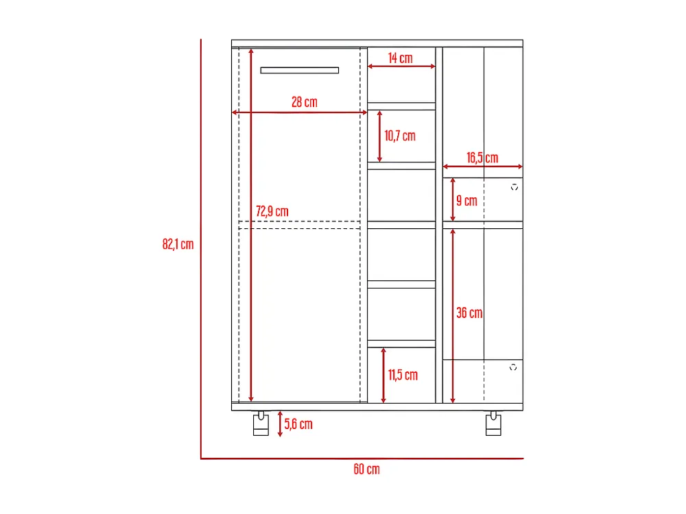 Carrello bar Andorra, con ruote e portabottiglie 82,1 cm L X 60 cm P X 37,7 cm P Bellota
