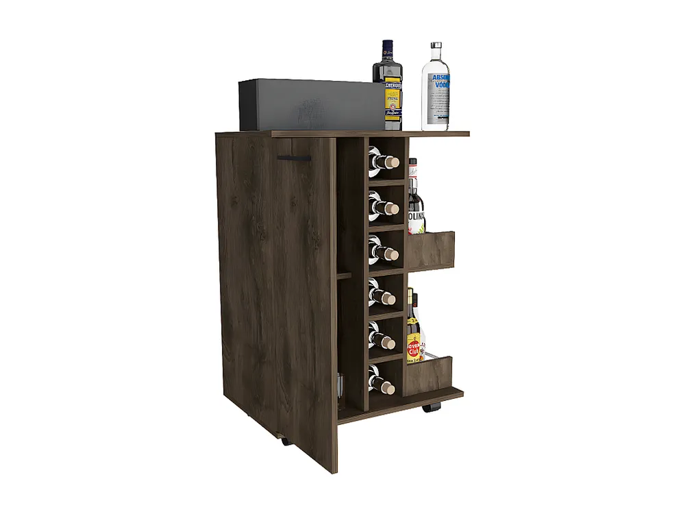 Carrello bar Andorra, con ruote e portabottiglie 82,1 cm L X 60 cm P X 37,7 cm P Bellota