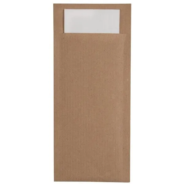 Europochette Portaposate Marrone con Tovagliolo Bianco (Scatola 500) (500 pezzi) CK235