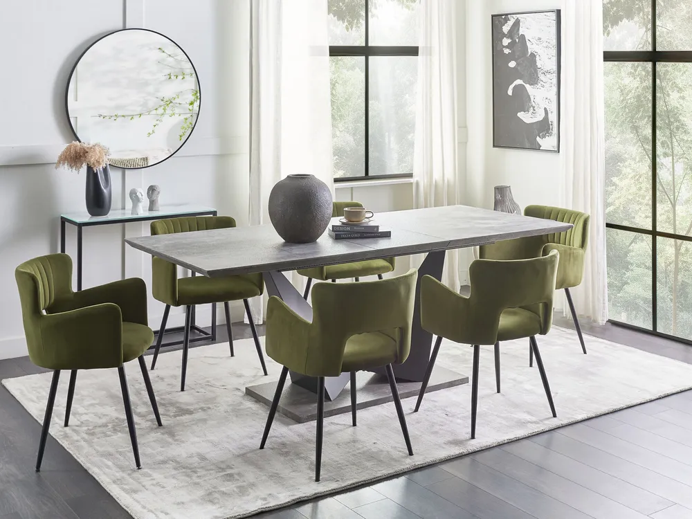 Extending Dining Table 160/200 x 90 cm Concrete Effect ALCANTRA