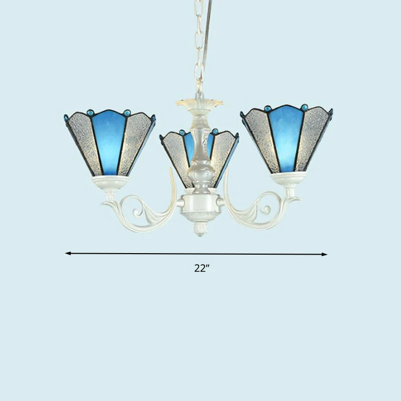 Lampadario conico vetro smerigliato blu barocco 3/9/11 luci lampada sospensione sospensione color crema per soggiorno