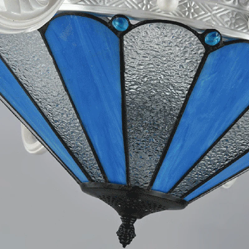 Lampadario conico vetro smerigliato blu barocco 3/9/11 luci lampada sospensione sospensione color crema per soggiorno