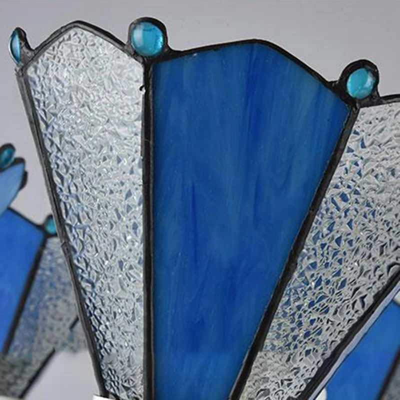 Lampadario conico vetro smerigliato blu barocco 3/9/11 luci lampada sospensione sospensione color crema per soggiorno