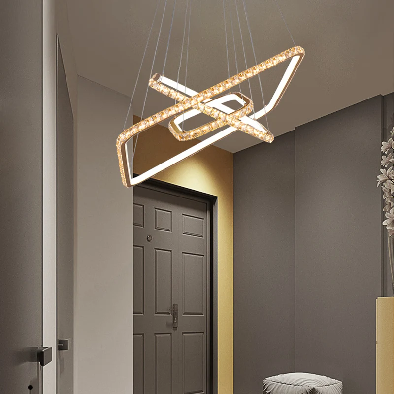Lampadario Modernismo 3 Livelli Lampadario Cristallo Trasparente LED Ristorante Illuminazione Sospensione Oro, 3 Colori/Bi...