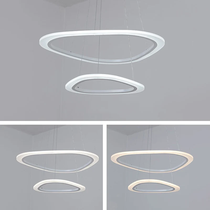 Lampadario sospensione LED triangolare minimalista Lampadario soffitto per sala da pranzo acrilico bianco
