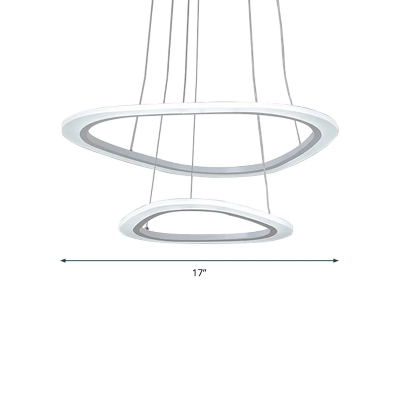 Lampadario sospensione LED triangolare minimalista Lampadario soffitto per sala da pranzo acrilico bianco