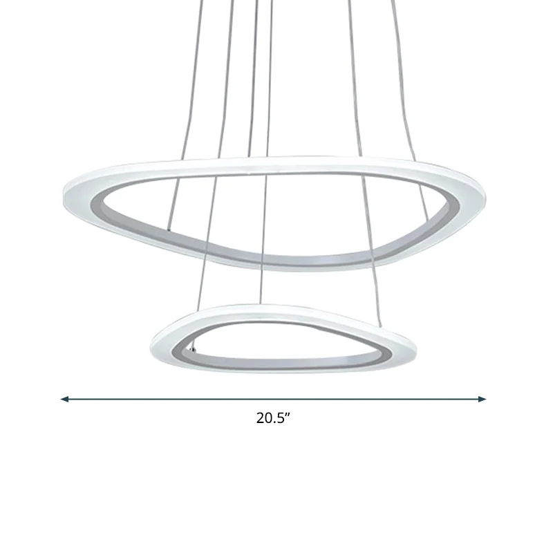 Lampadario sospensione LED triangolare minimalista Lampadario soffitto per sala da pranzo acrilico bianco
