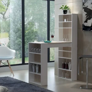 Mobile da bar Con vani portaoggetti MDF Naturale e bianco SKARN Cristallo Sfaccettato