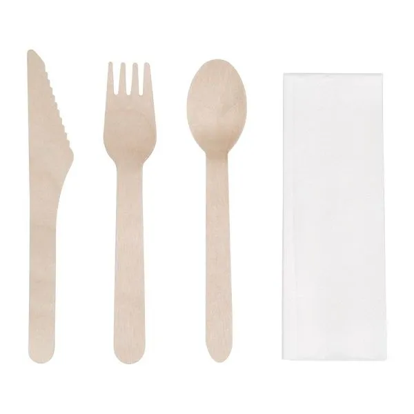 Set di posate legno compostabili Fiesta (250 pezzi) DF422