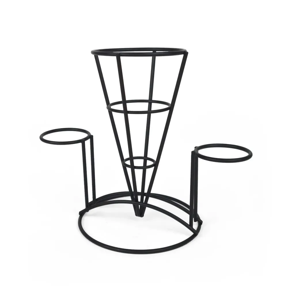 Sottobicchieri Cestino per Servire Aperitivi My Bar Nero Ø 5,3 cm 23 x 13 x 18,5 cm Ferro (12 Unità)