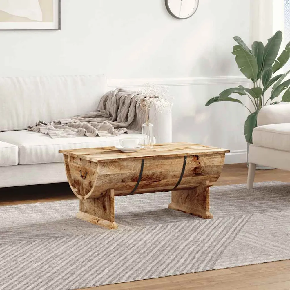 Tavolino da Salotto Legno Massello di Mango 88x50x40 cm
