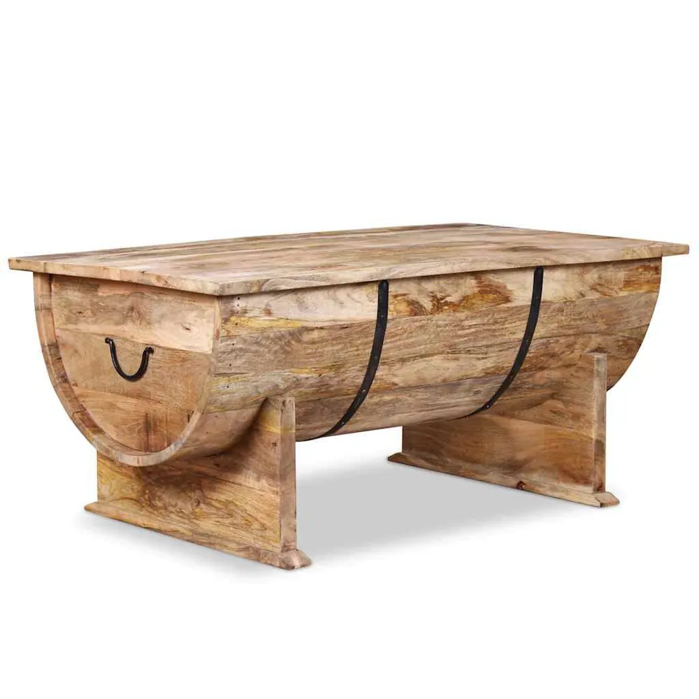 Tavolino da Salotto Legno Massello di Mango 88x50x40 cm