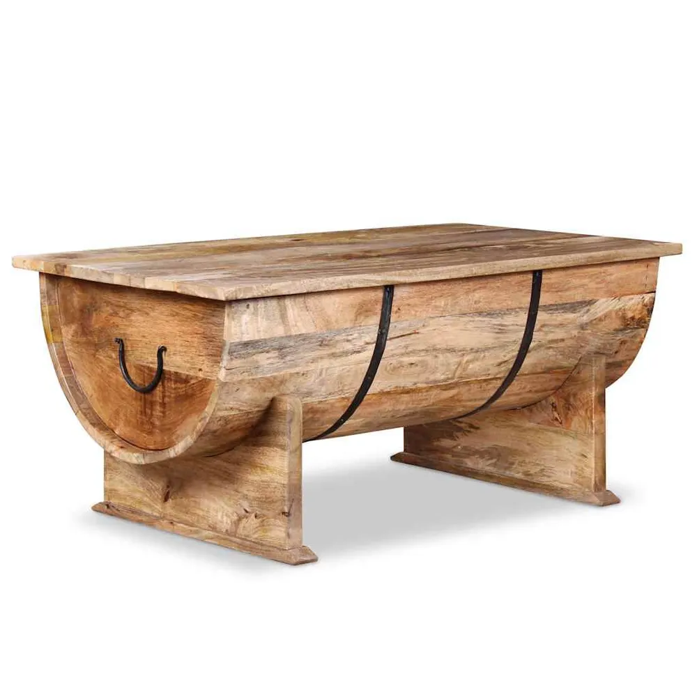 Tavolino da Salotto Legno Massello di Mango 88x50x40 cm