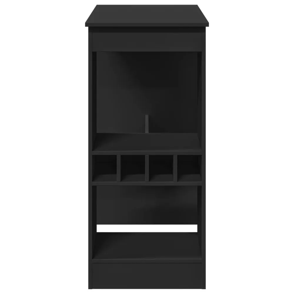 Vassoio Portatile Tavolo Bar con Rastrelliera Nero 90x47,5x103,5 cm Multistrato