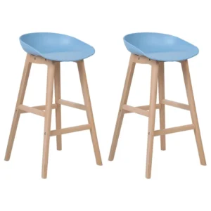 Bar Chair Set 2 Light Blue MICCO