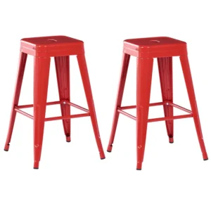 Bar Chair Set 2 Red CABRILLO
