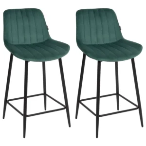 Bar Chair Set 2 velluto Emerald Green DUBROVNIK