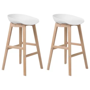 Bar Chair Set 2 White MICCO