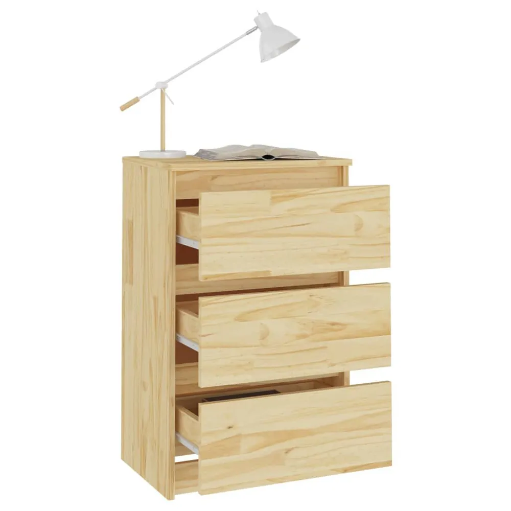Comodino 40x29,5x64 cm Legno Massello di Pino