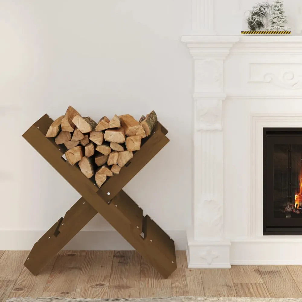 Portaceppi Marrone Ambra 47x39,5x48cm Legno Massello di Pino