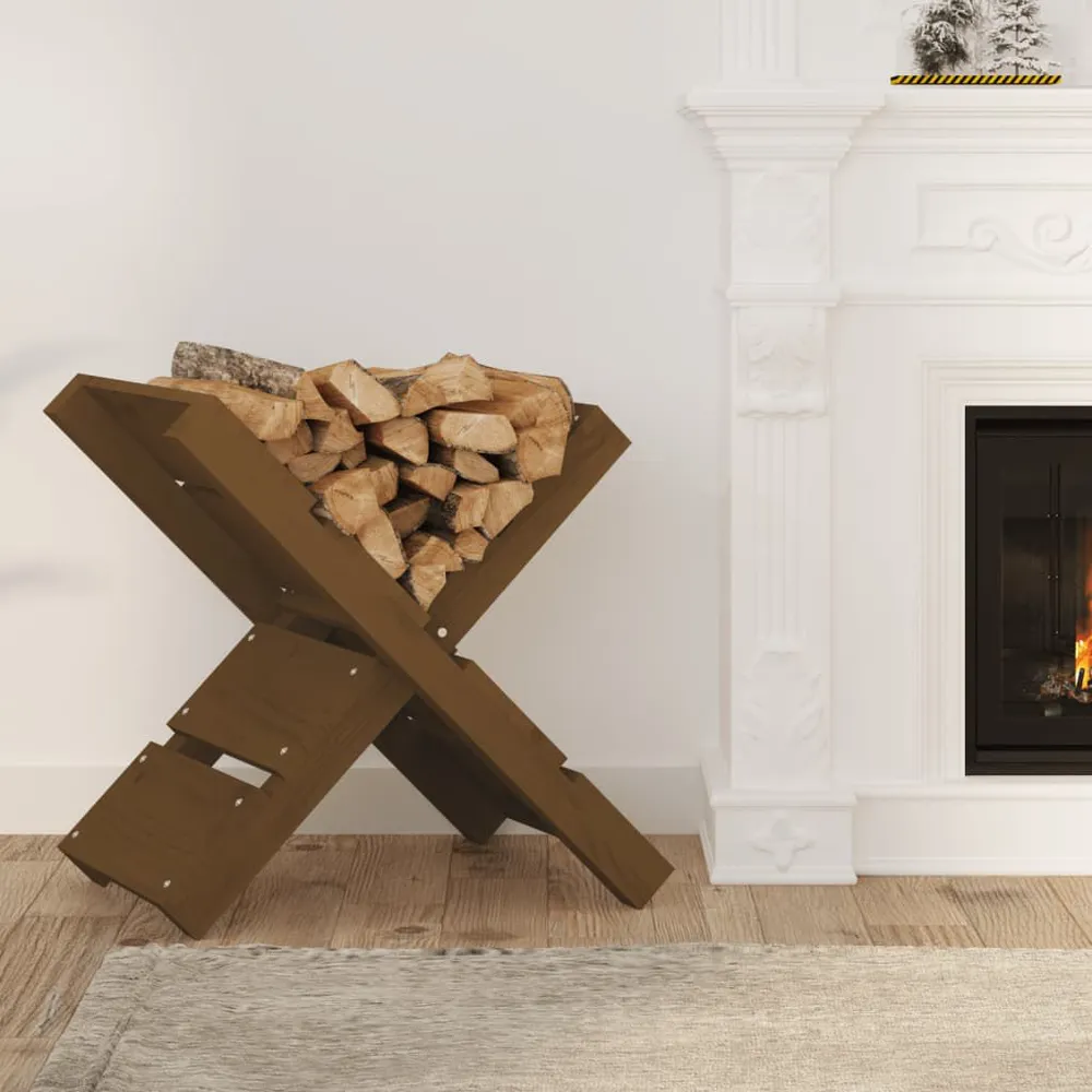 Portaceppi Marrone Ambra 47x39,5x48cm Legno Massello di Pino