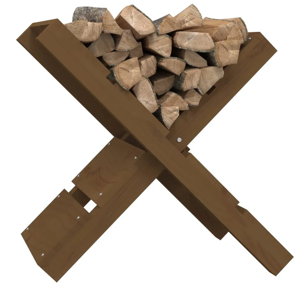 Portaceppi Marrone Ambra 47x39,5x48cm Legno Massello di Pino
