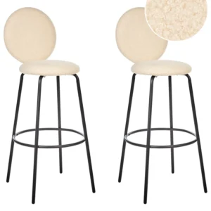 Sgabello da bar Set di 2 Bouclé Beige distinto EMERY
