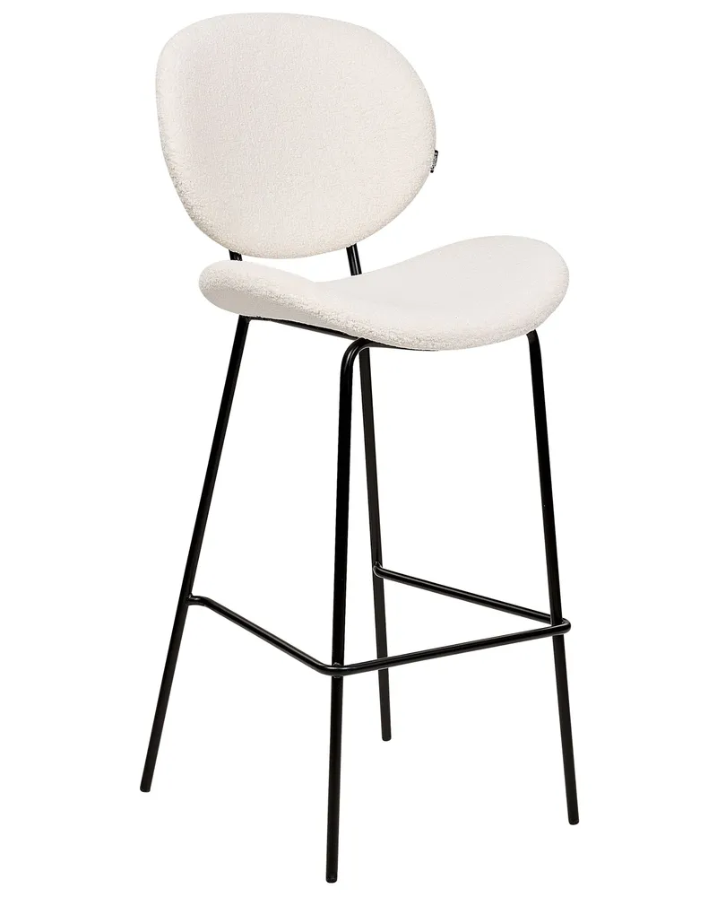 Sgabello da bar Set di 2 Bouclé Bianco LUANA