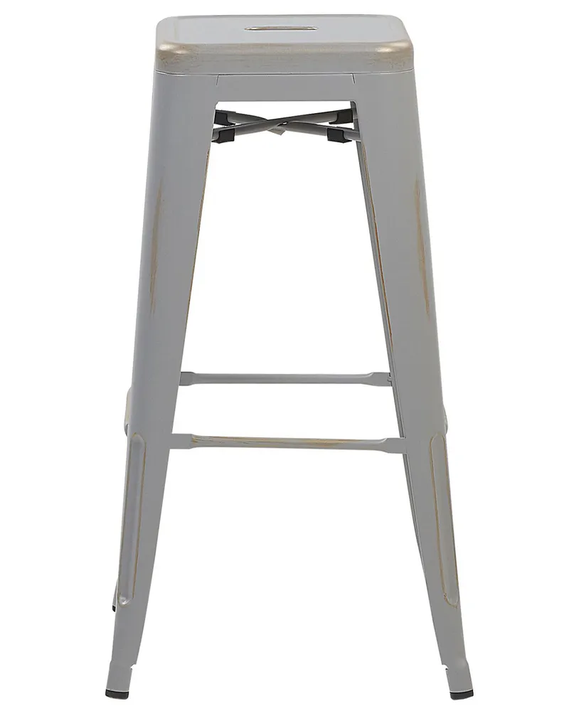 Sgabello da bar Set di 2 Metallo Argento CABRILLO