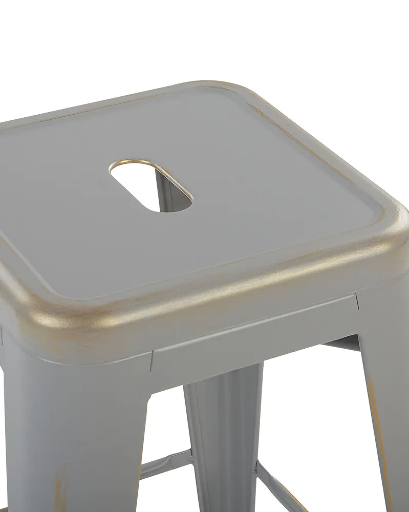 Sgabello da bar Set di 2 Metallo Argento CABRILLO