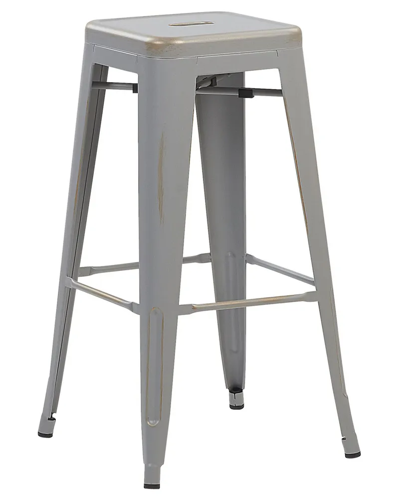 Sgabello da bar Set di 2 Metallo Argento CABRILLO