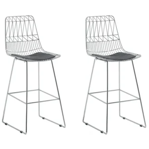 Sgabello da bar Set di 2 Metallo Argento PRESTON