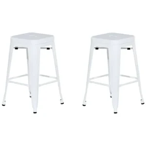 Sgabello da bar Set di 2 Metallo Bianco CABRILLO