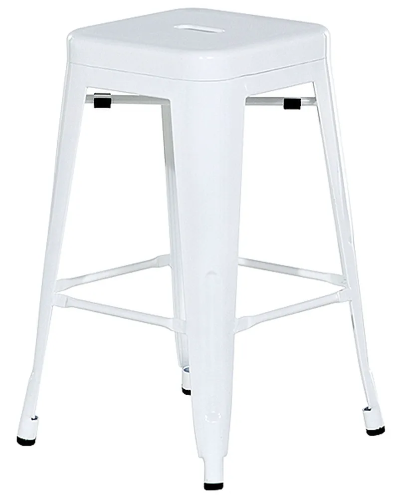 Sgabello da bar Set di 2 Metallo Bianco CABRILLO