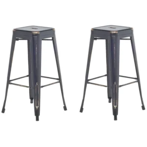 Sgabello da bar Set di 2 Metallo Nero CABRILLO