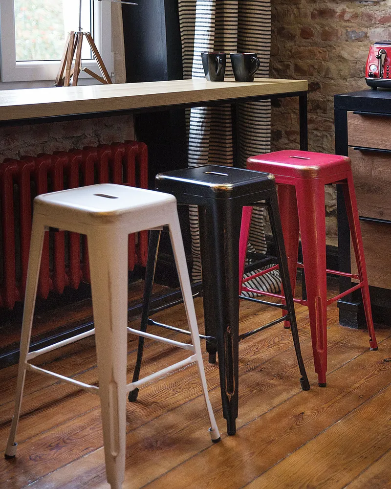 Sgabello da bar Set di 2 Metallo Nero CABRILLO