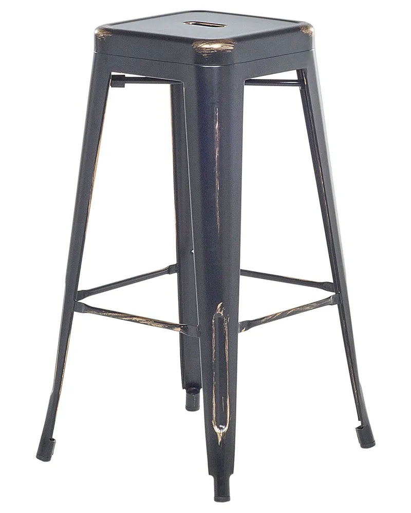 Sgabello da bar Set di 2 Metallo Nero CABRILLO