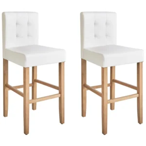 Sgabello da bar Set di 2 Pelle sintetica Bianco infangato MADISON