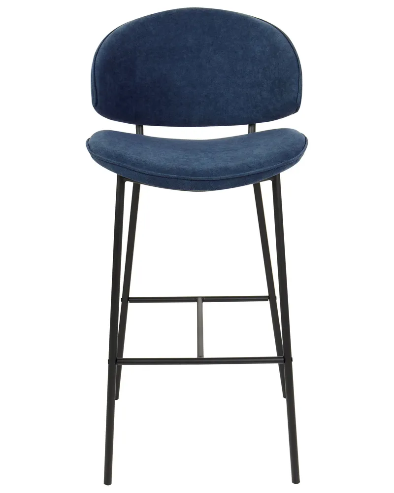 Sgabello da bar Set di 2 Tessuto Blu marino KIANA