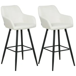 Sgabello da bar Set di 2 Velluto Bianco unto CASMALIA
