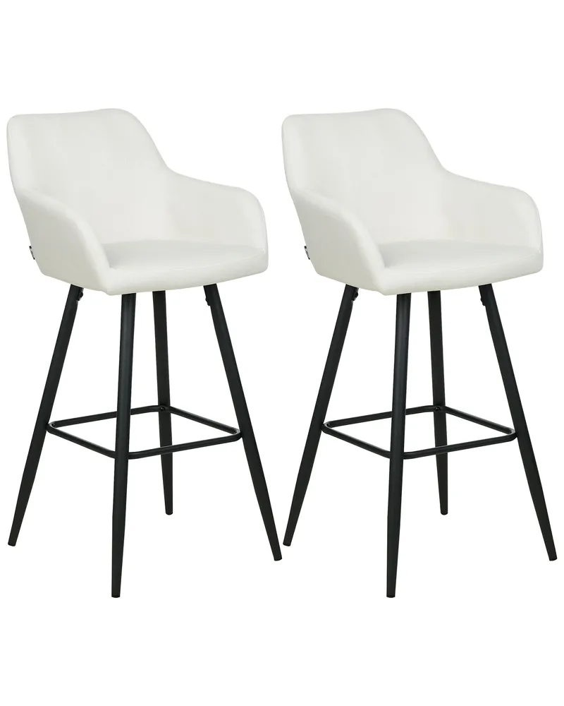 Sgabello da bar Set di 2 Velluto Bianco unto CASMALIA