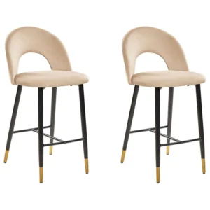 Sgabello da bar Set di 2 Velluto Camoscio FALTON