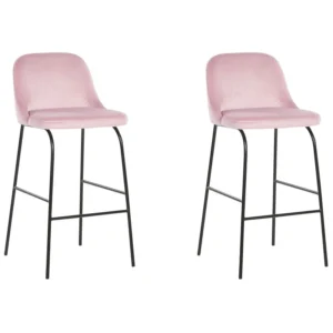 Sgabello da bar Set di 2 Velluto Rosa NEKOMA