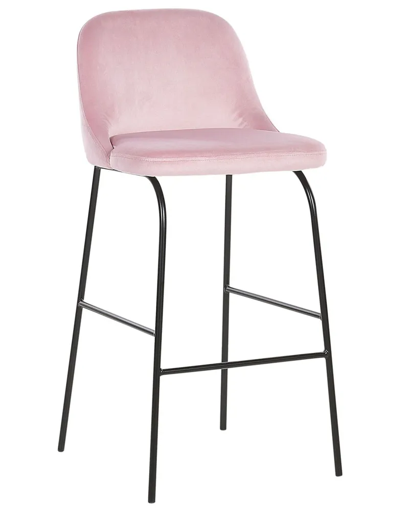Sgabello da bar Set di 2 Velluto Rosa NEKOMA