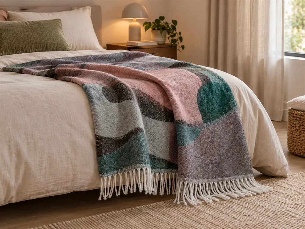 Blanket SOMANI Fabric 130 x 170 cm Multicolour