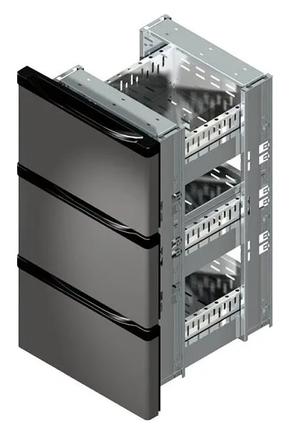 Blocco cassettiera gel-o-mat per tavoli refrigeranti per bevande ante da 51 cm nero cassetti 3 x 1/3 290KT.10S