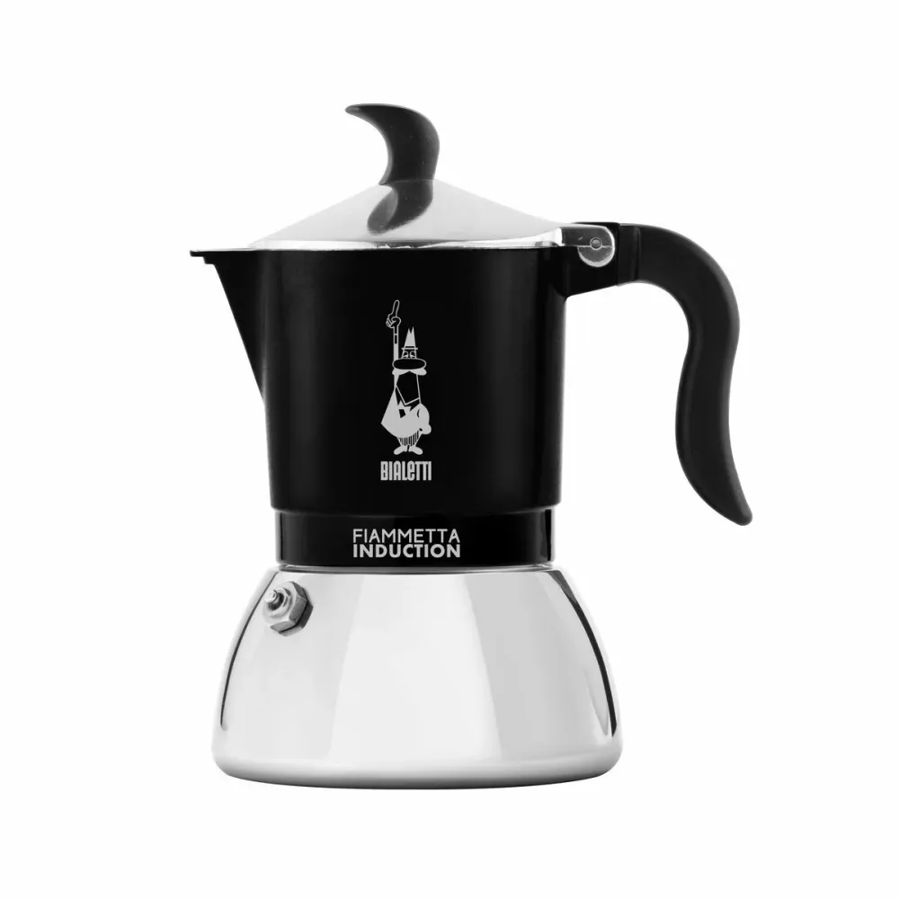 Caffettiera Italiana Bialetti FIAMMETTA Nero Acciaio inossidabile 2 Tazze