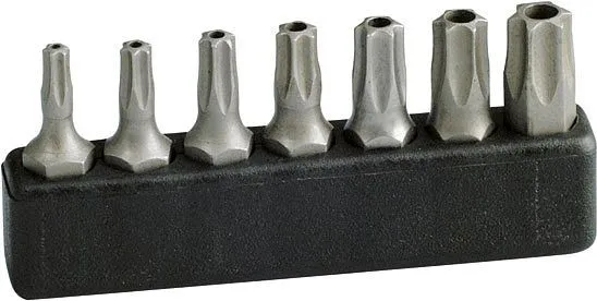 Set punte Projahn 1/4" L25 mm TX con foro T10 - T40 7 pezzi 2758